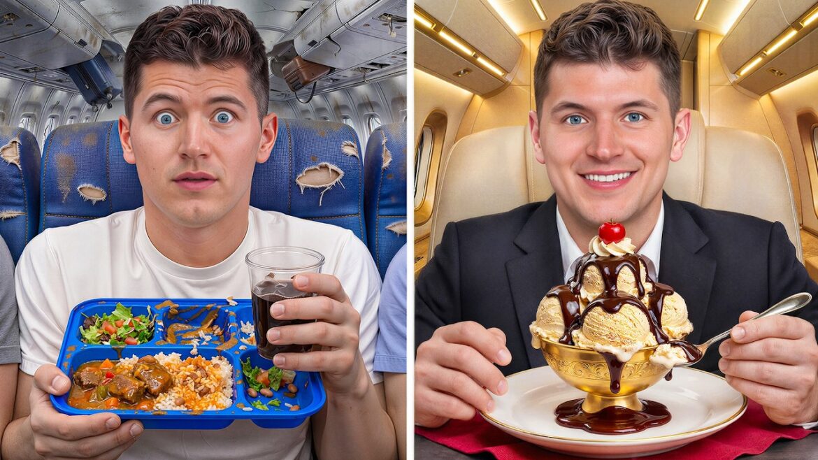 $1 vs $100,000 Airplane Food