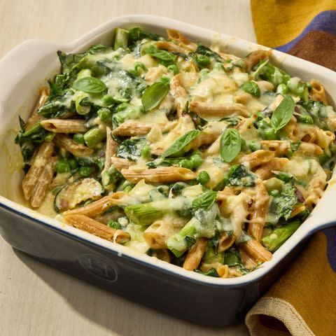 Photographer: Jen Causey, Food Stylist: Julian Hensarling, Prop Stylist: Lydia Purcell Baked Pasta & Spring Veggies