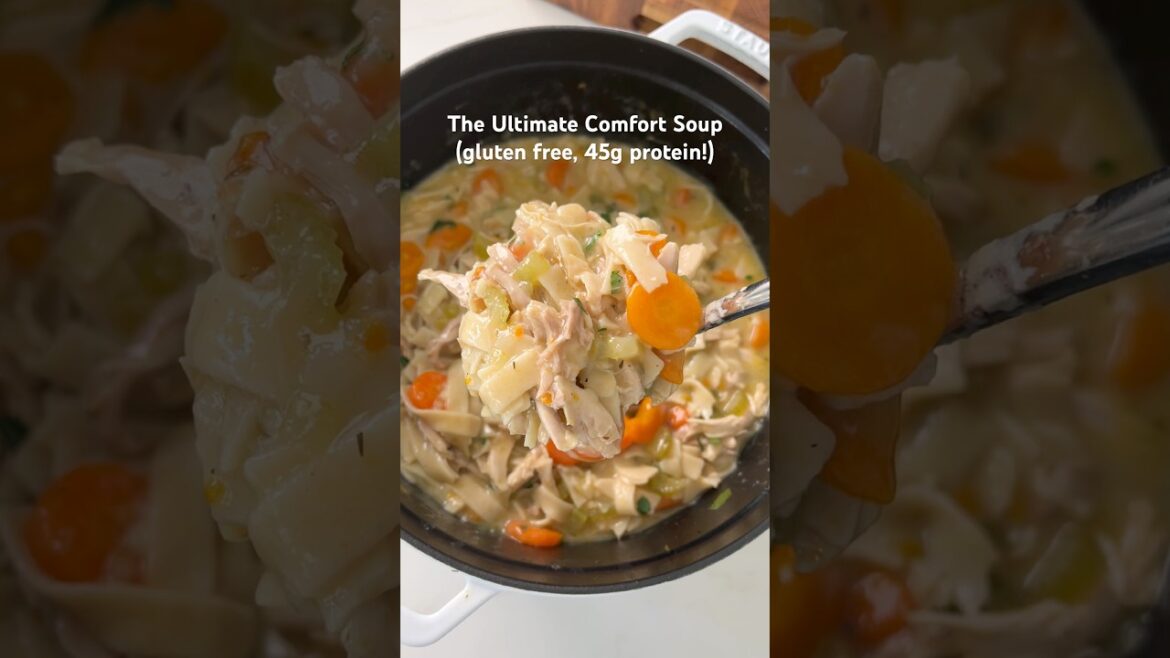 Homemade Chicken Noodle Soup (high protein) #recipe