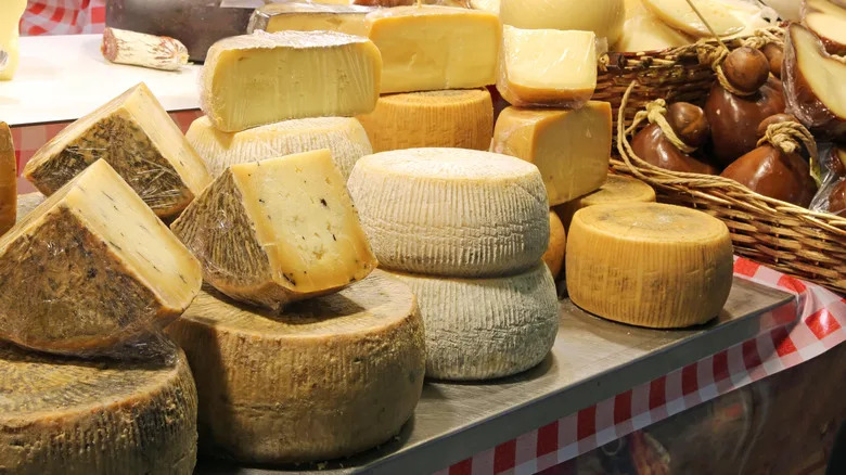 Italian cheese at a market