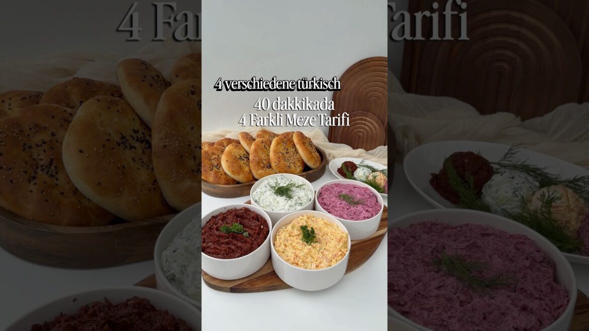 4 verschiedene türkische Dips in unter 40 Minuten | 4 farkli Mehe Tarifi #ramadan #iftar #dips #meze