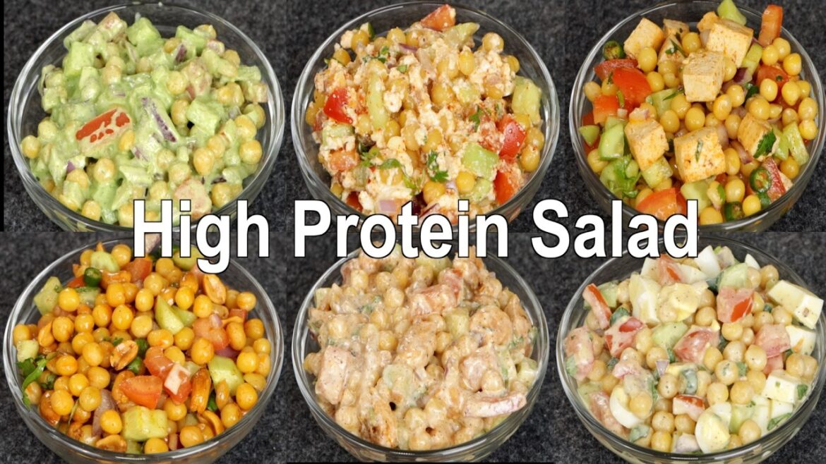 6 Easy High Protein Salad Recipe | Chickpea Salad Recipes | How to make Protein Salad