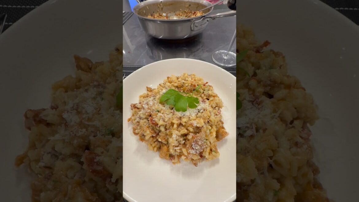 Sun Dried Tomato & Sausage Risotto Recipe ft Chantel. #food #foodie #fyp #recipe #cooking #family