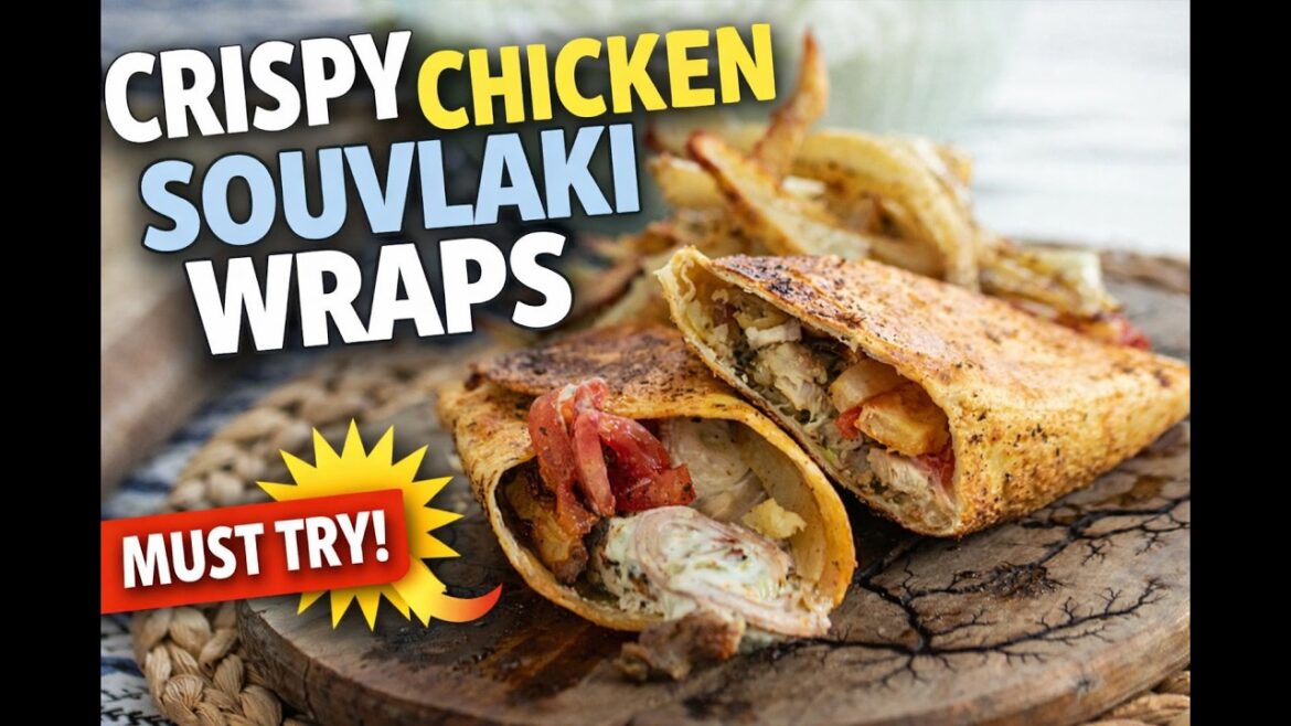 The Viral Greek Chicken Souvlaki Wrap (So Crispy!)