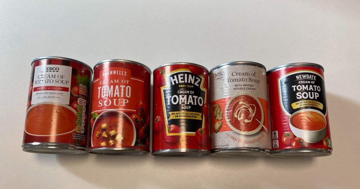 I compared tomato soup from Tesco, Aldi, M&S and Lidl to Heinz and the best was under £1