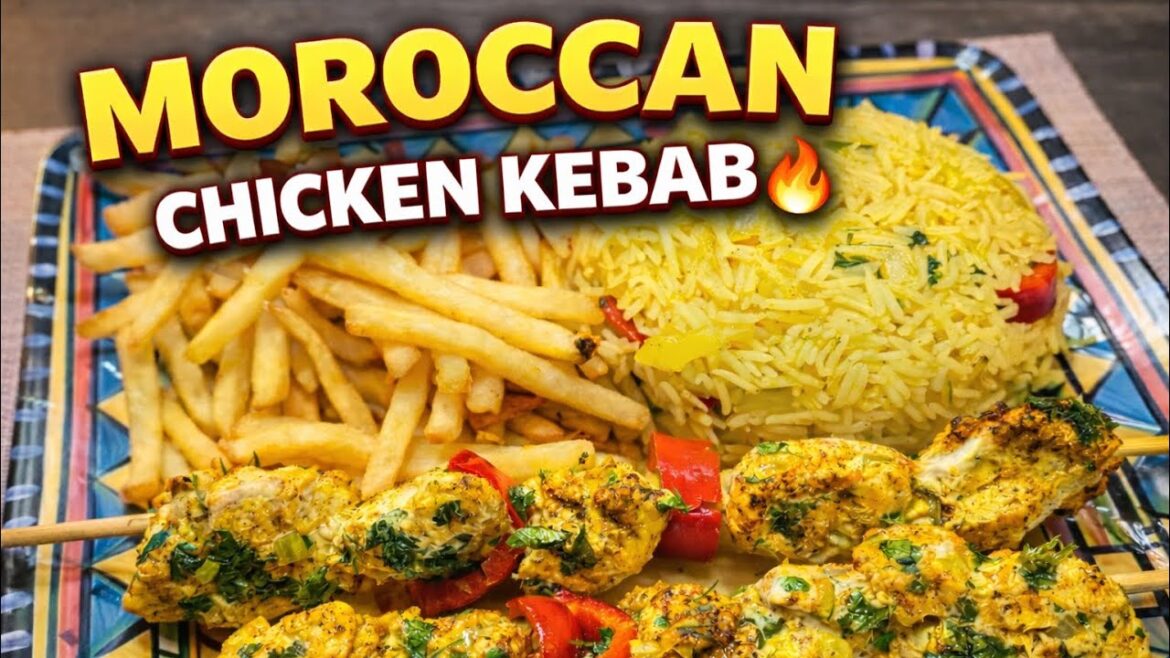 Juicy Moroccan Chicken Skewers with Yellow Rice | Easy Dinner Recipe
