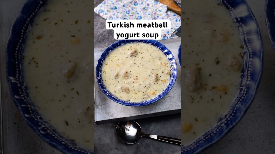 Turkish meatball yogurt soup
