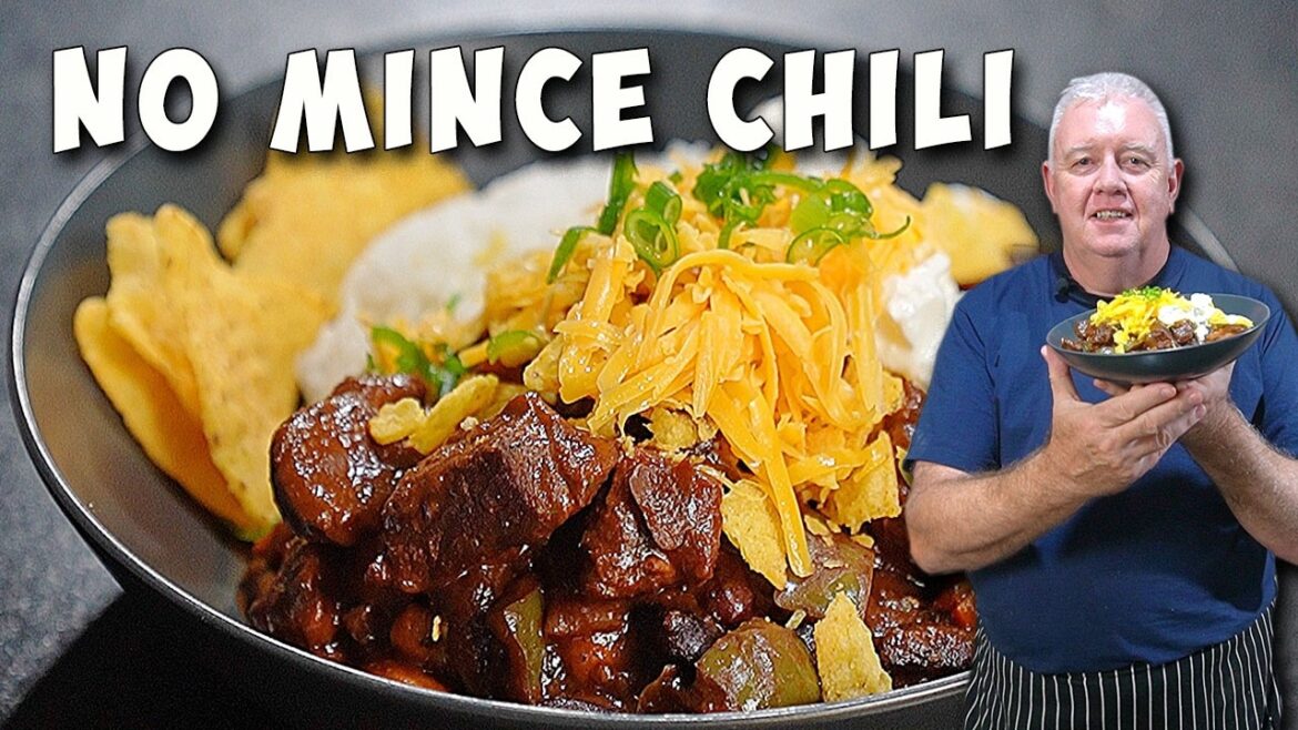 Beef and Bean Chili – Made with Chunks of lean Beef - No Mince