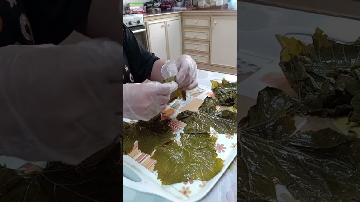How to make stuffed grape leaves.(Warak enab)Arab words/Arabic food #shorts