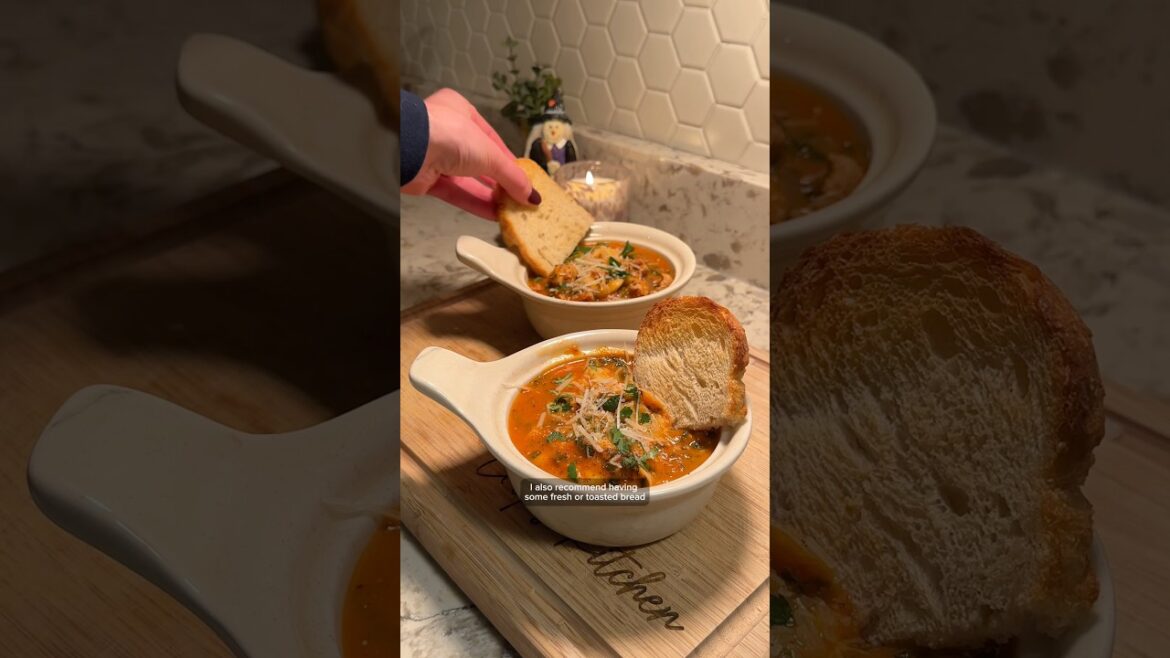 Healthy & Hearty Italian Sausage Tortellini Soup - recipe can be found on my Substack!