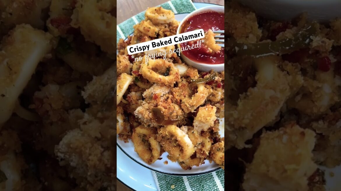 Easy CRISPY BAKED CALAMARI *no frying required!*