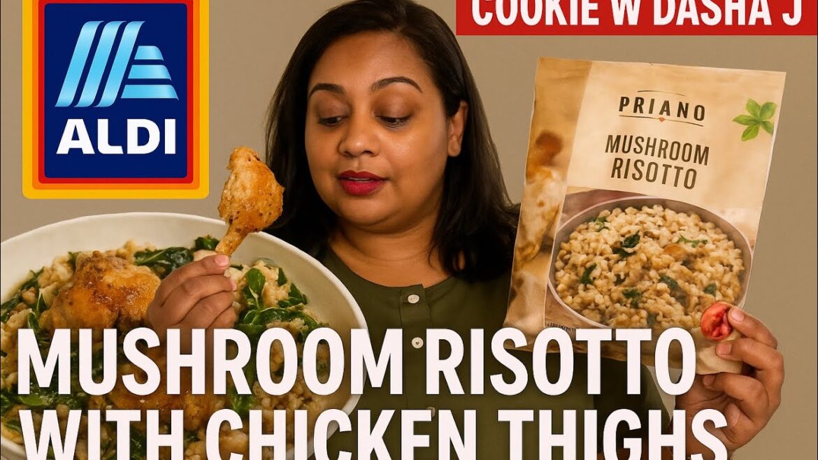 Creamy Aldi Mushroom Risotto with Garlic Chicken Thighs - Dining and ...
