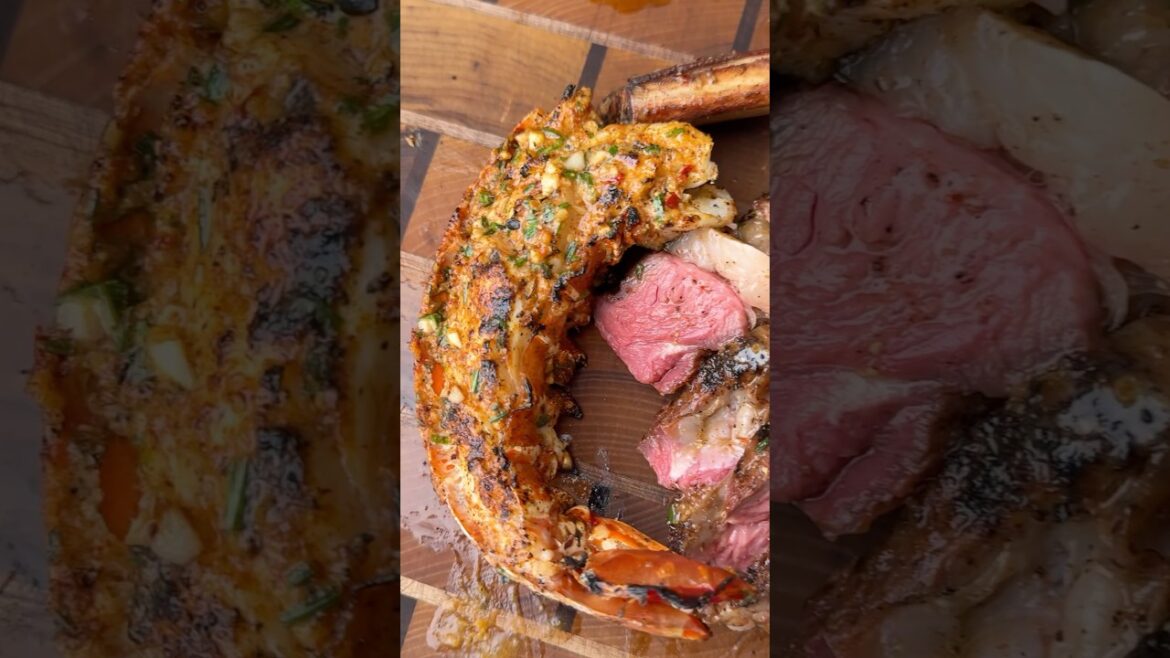 Grilled Steak and Lobster Tails | How to Make Cowboy Butter #food