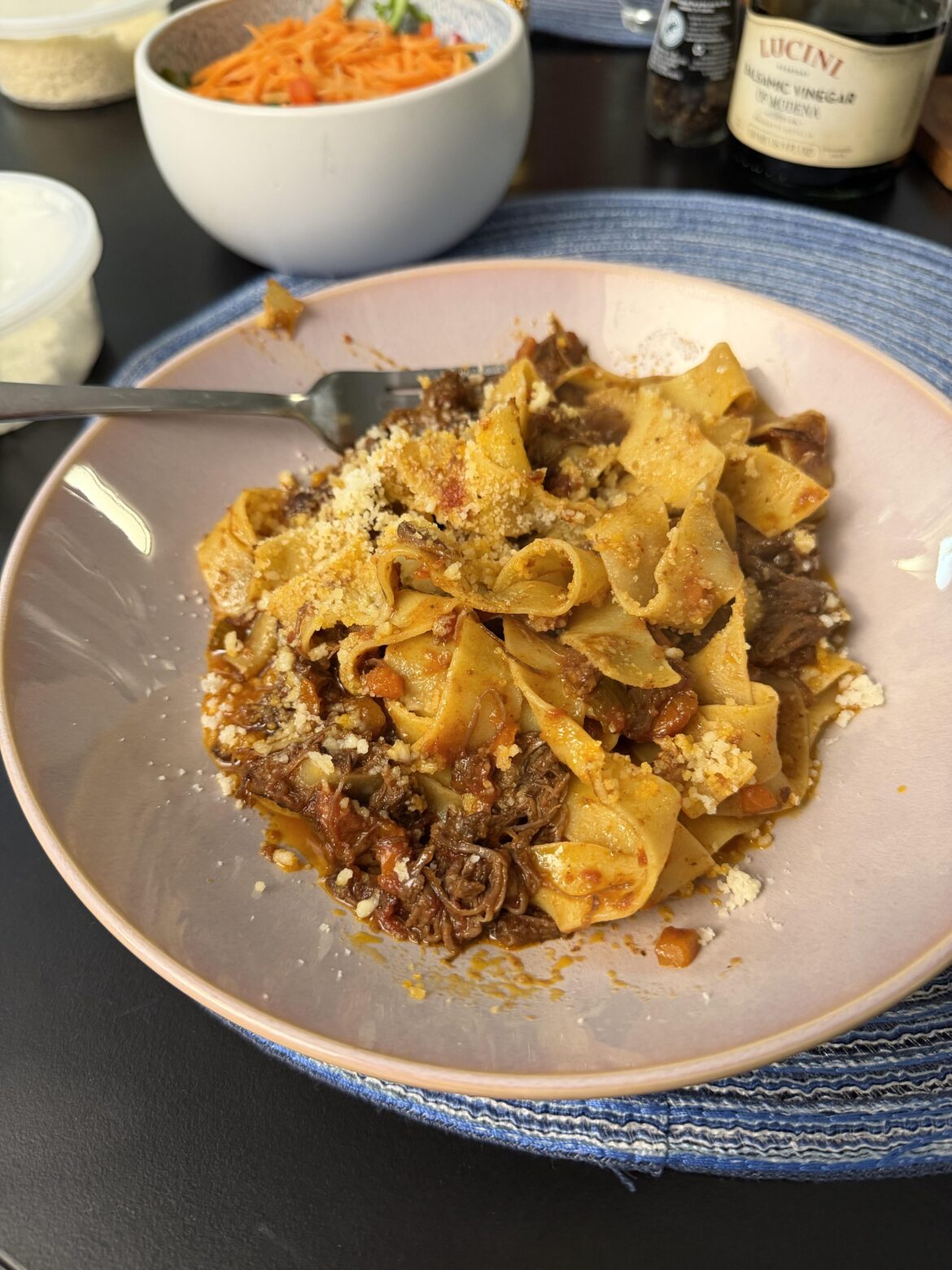 Braised short rib ragú with Pappardelle