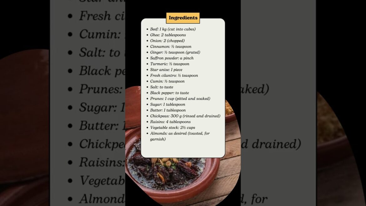Moroccan Beef Tagine with Prunes #moroccanfood #usa #shorts
