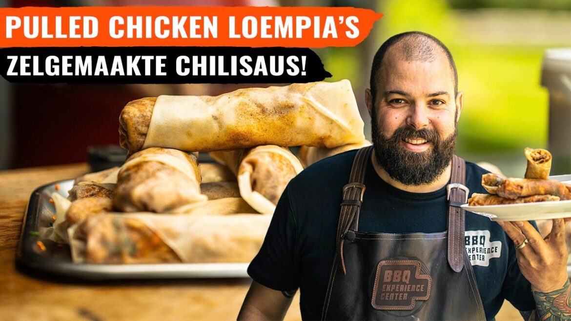 De lekkerste PULLED CHICKEN Loempia's op de BBQ!