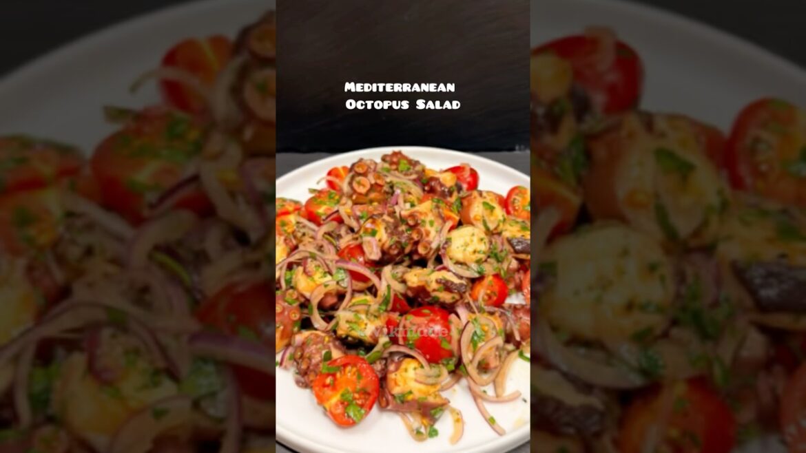 Quick Mediterranean Octopus Salad #vik_made #salat #fish #recipe  #yummy #vegetables #осьминог