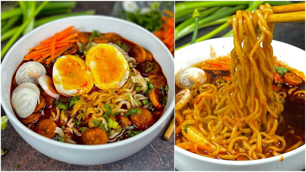 ৫ মিনিটে Hot & Spicy Chicken Ramen‼️Homemade Ramen Recipe/ Noodles Recipe/ Korean  Chiken Ramen