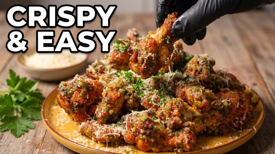 Parmesan Garlic Chicken Wings | This ONE Trick Makes Them Ultra Crispy