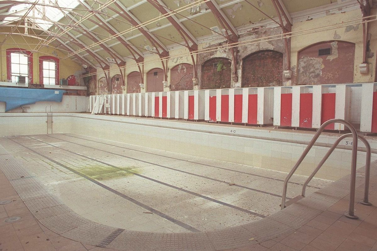 Interior of Balliol road swimming baths 