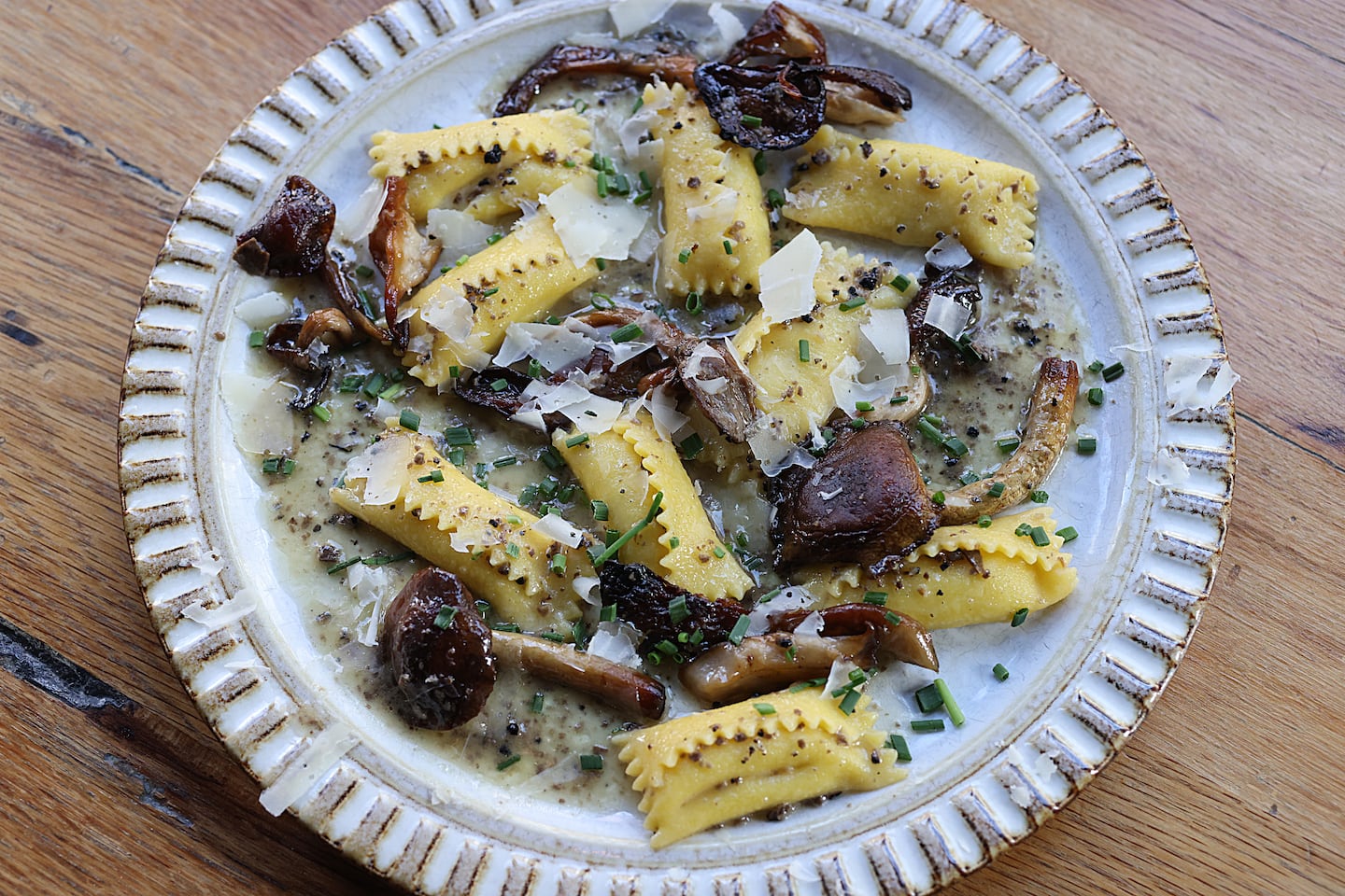 It's the circle of life: Cauliflower agnolotti with roasted mushrooms and truffle butter replace the chestnut version that came before.