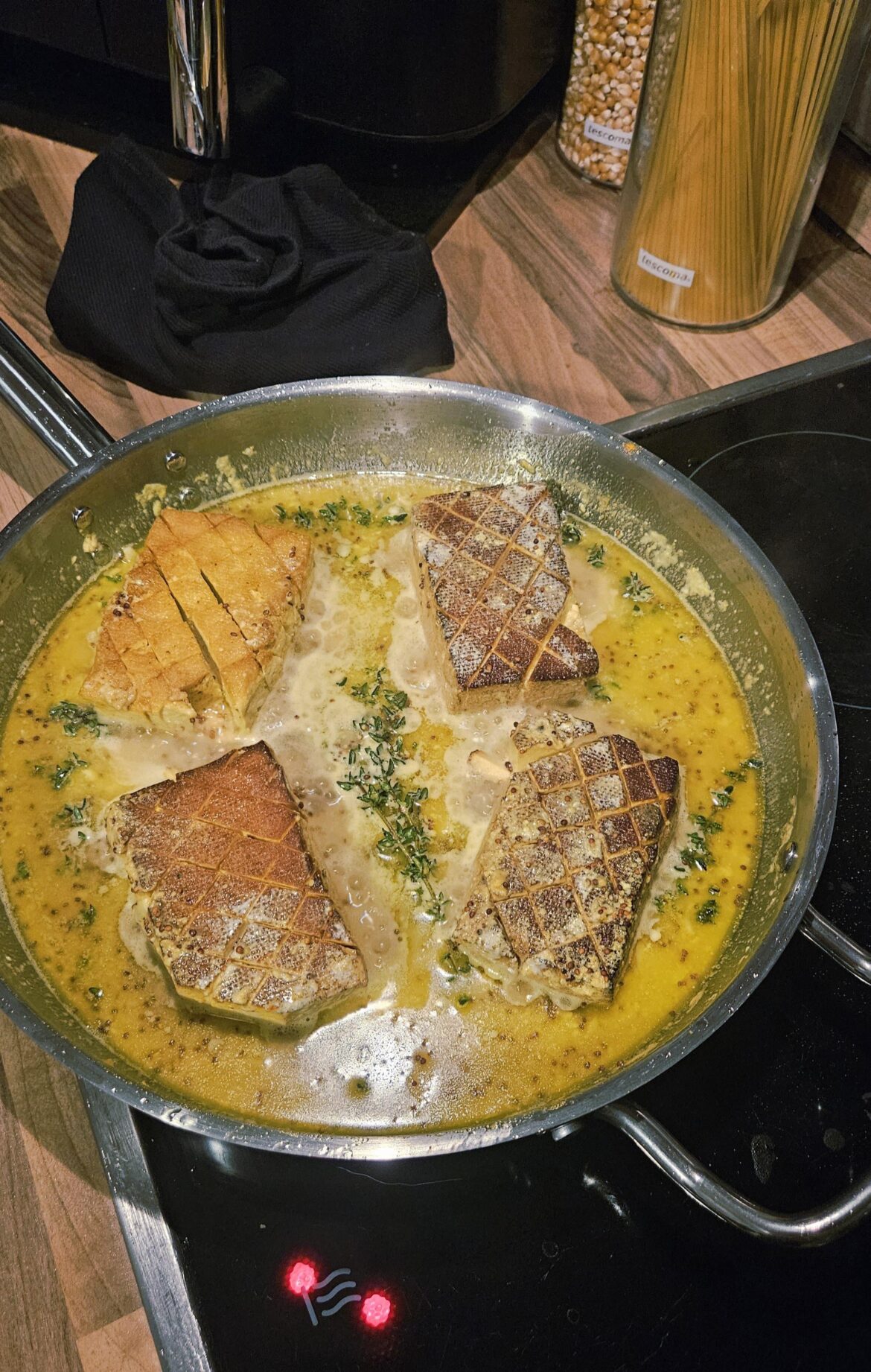 Mustard and White Wine Tofu.