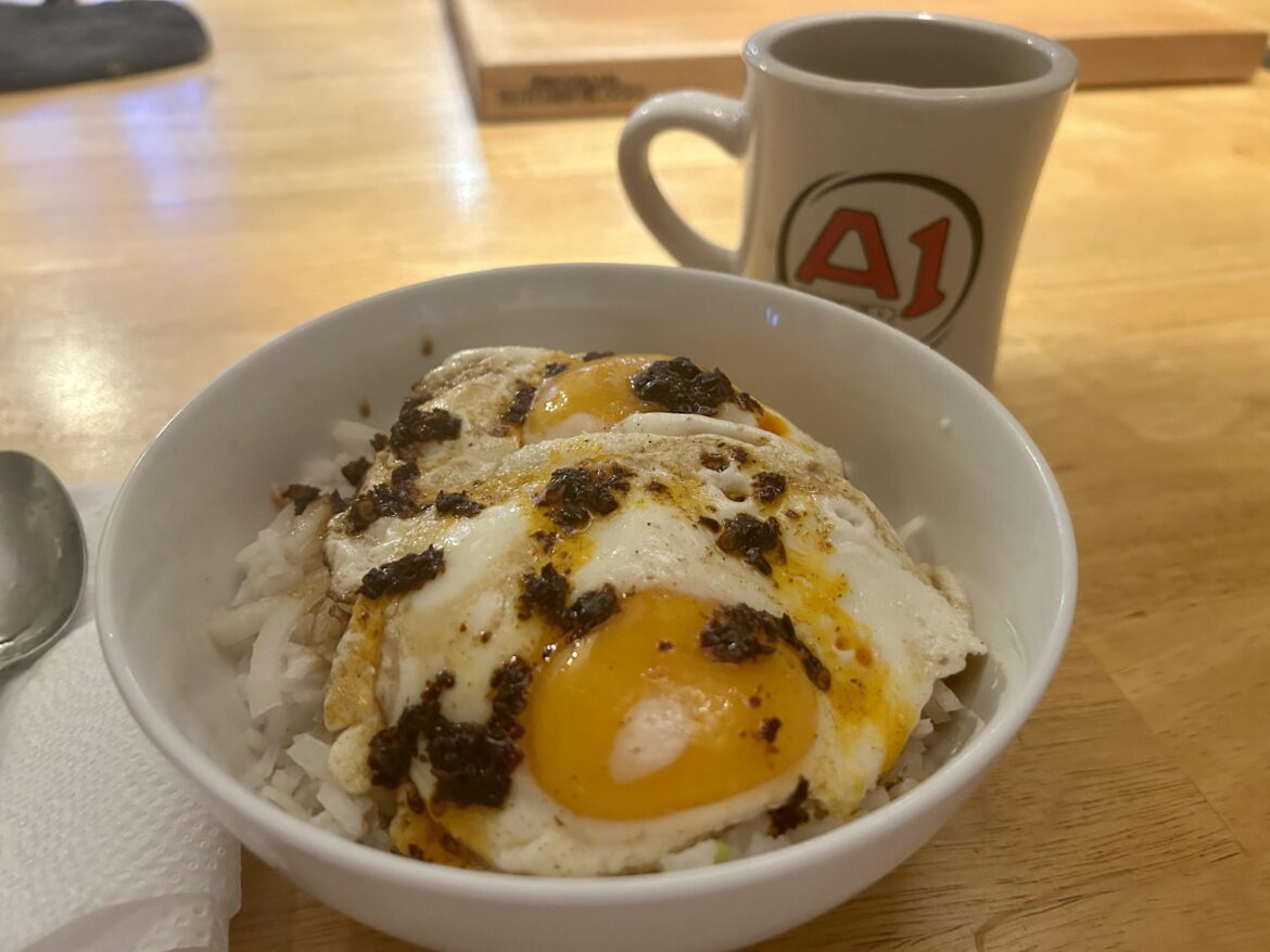Thursday morning egg and rice bowl