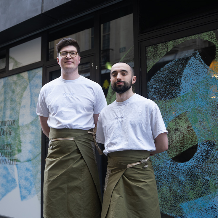 Mixology duo Alex Francis and Barney O’Kane at Bar De Vie in Paris. ©Millie Tang