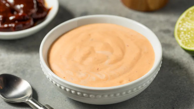 A bowl of homemade chipotle mayonnaise