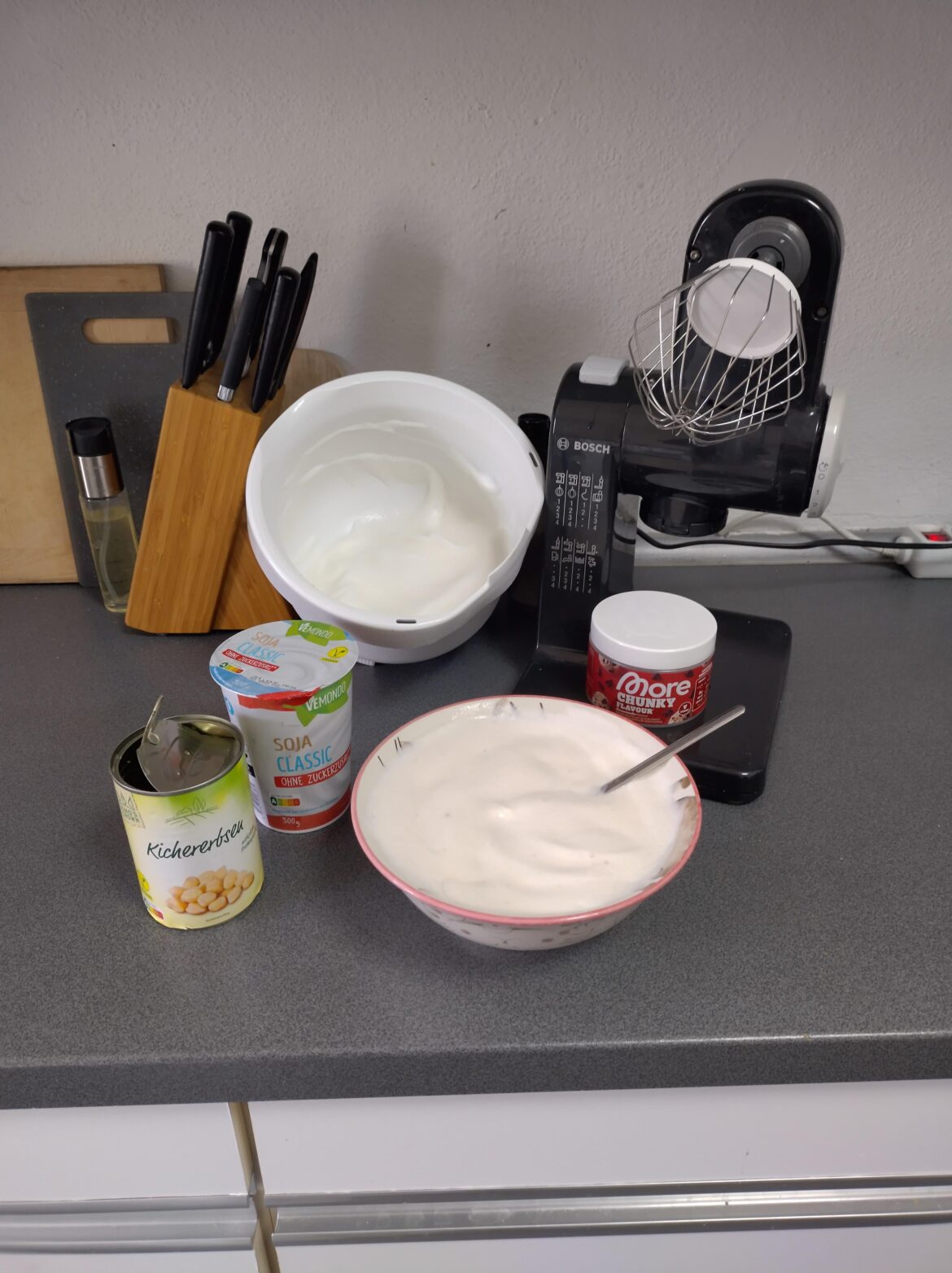 Soy joghurt + Whipped chickpea water