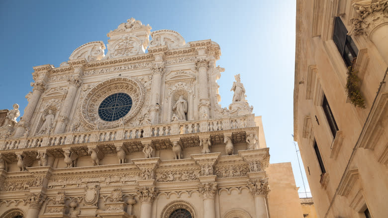 The facade of the Lecce Basilica