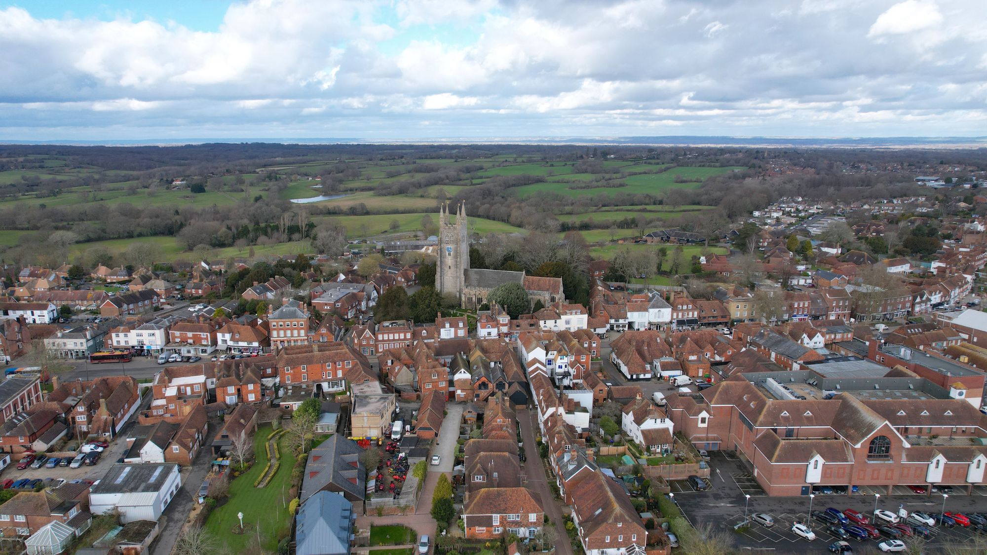 aerial shot of Tenterden, Kent