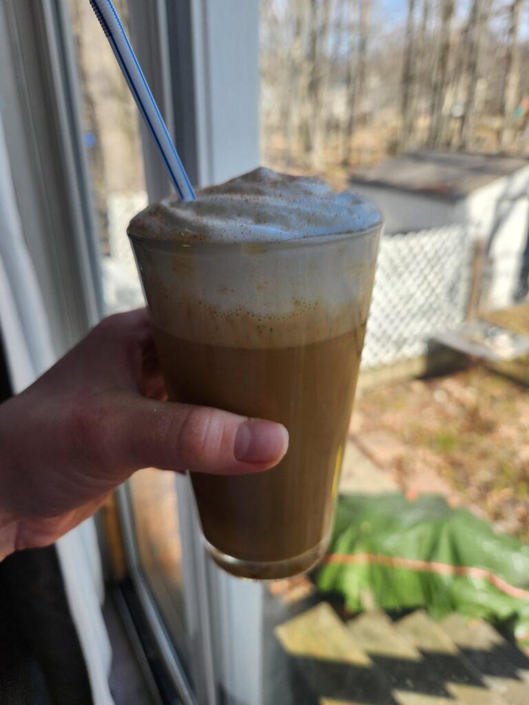 Breakfast wrap & iced espresso