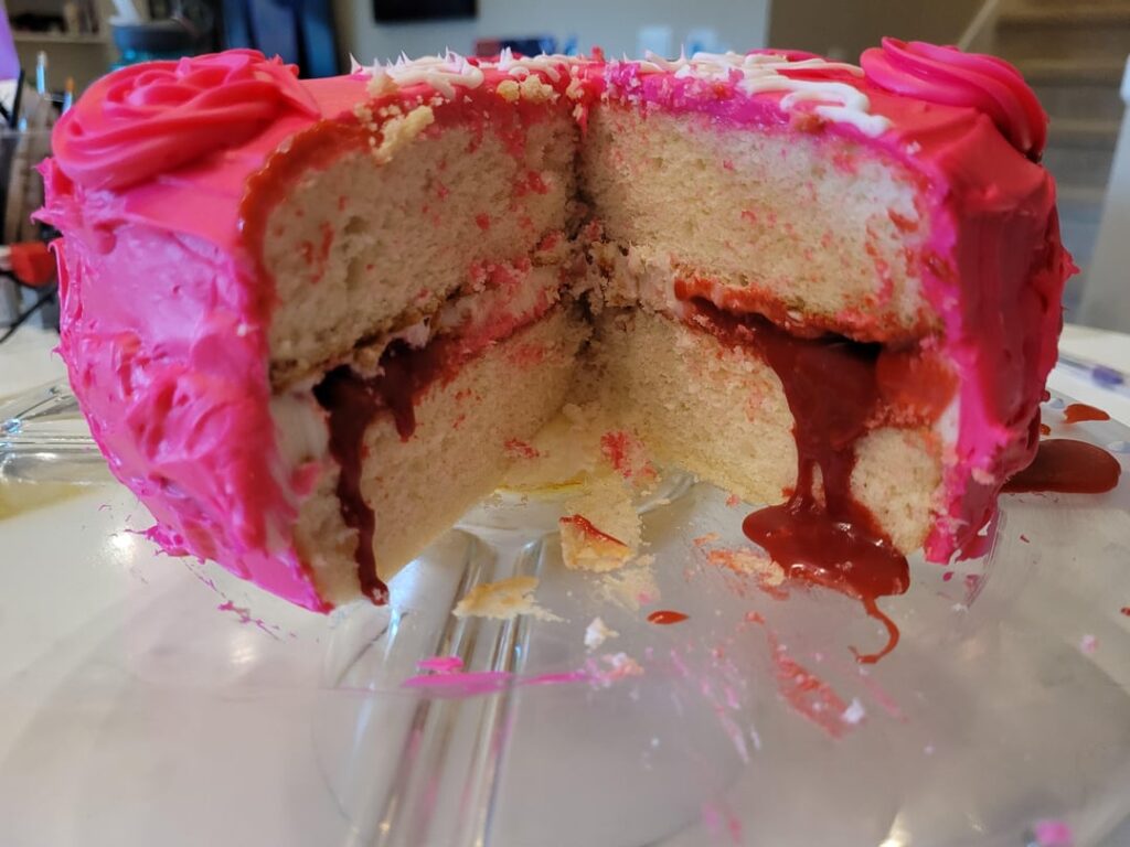 Update: It bleeds when you cut into it and I can't stop cackling