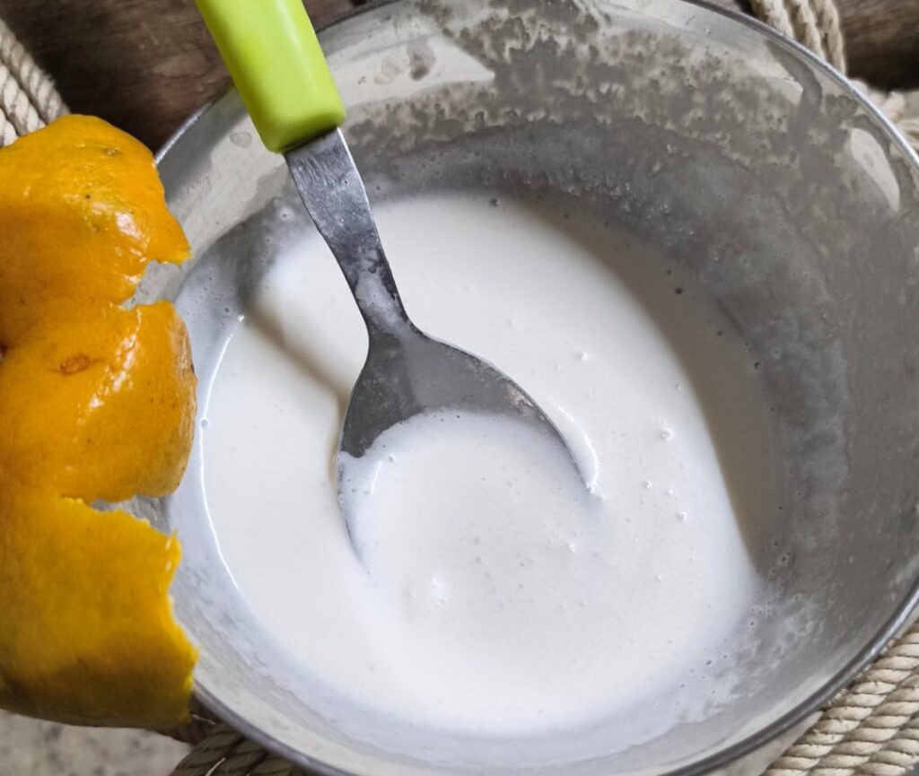 orange peel and vanilla icecream