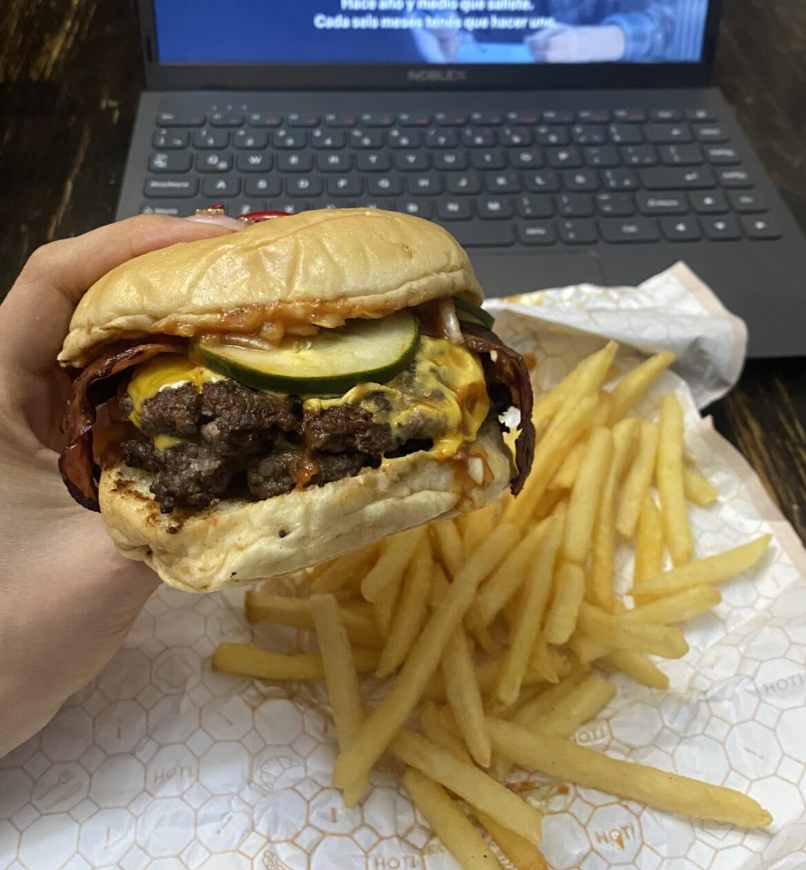 Cheddar, bacon and pickles: my holy trinity😋