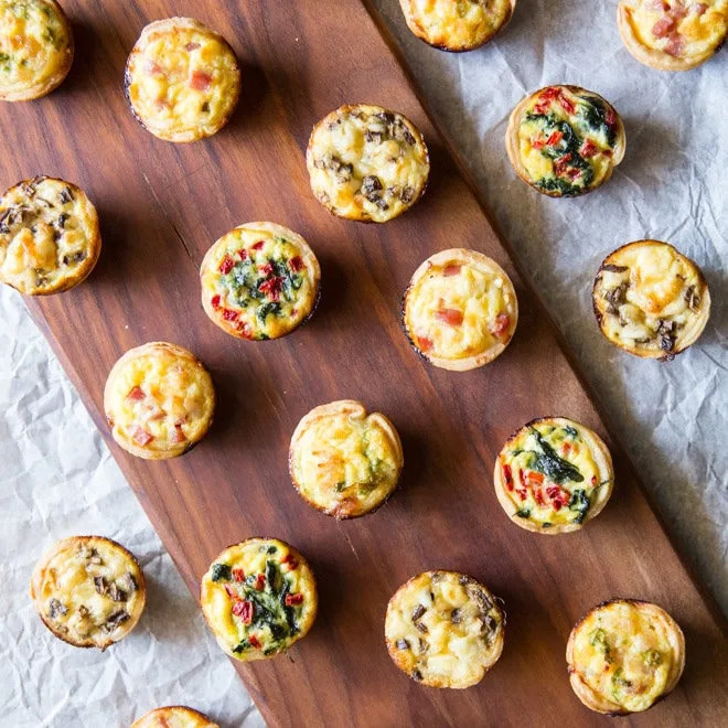 Mini quiche four ways