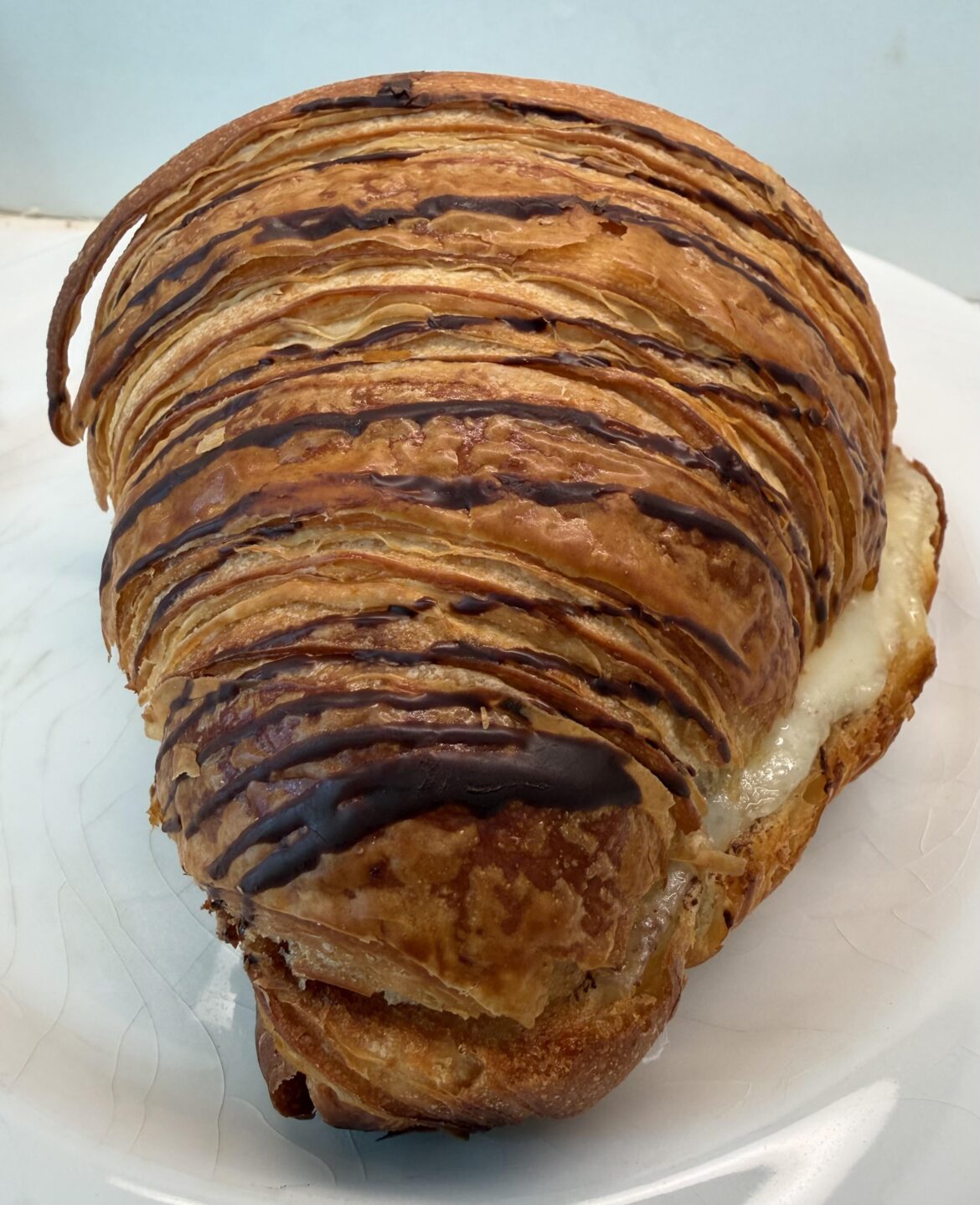Erewhon Chocolate croissant Gruyere melt