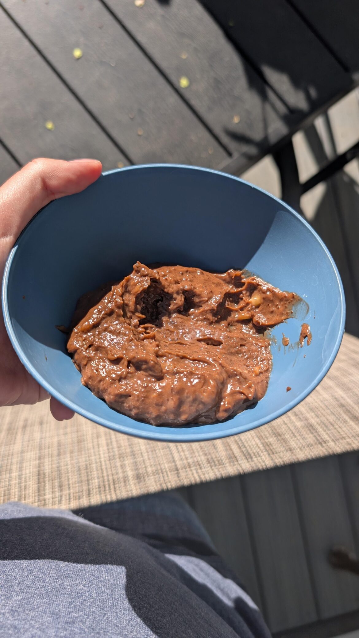 I tried making chocolate peanut butter banana pudding