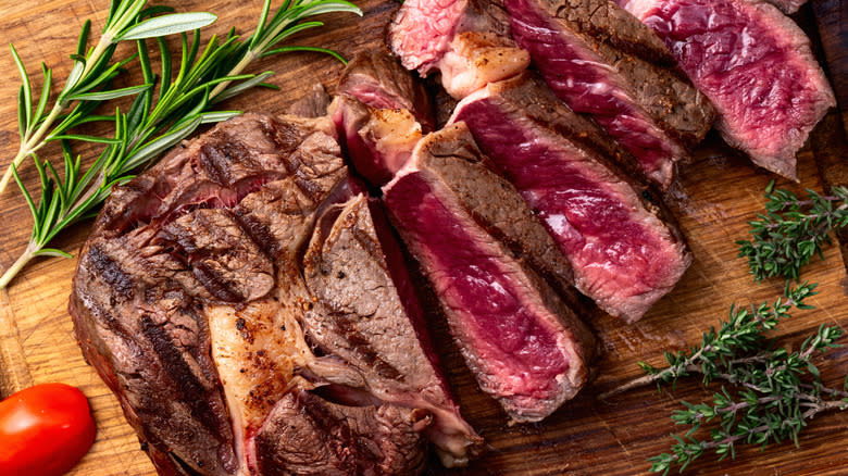 Black and blue steak