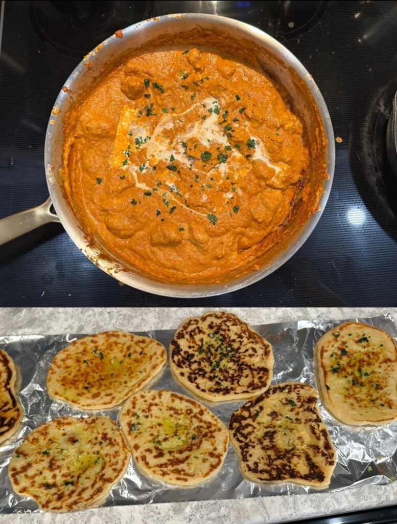 [Homemade] Butter chicken and garlic naan