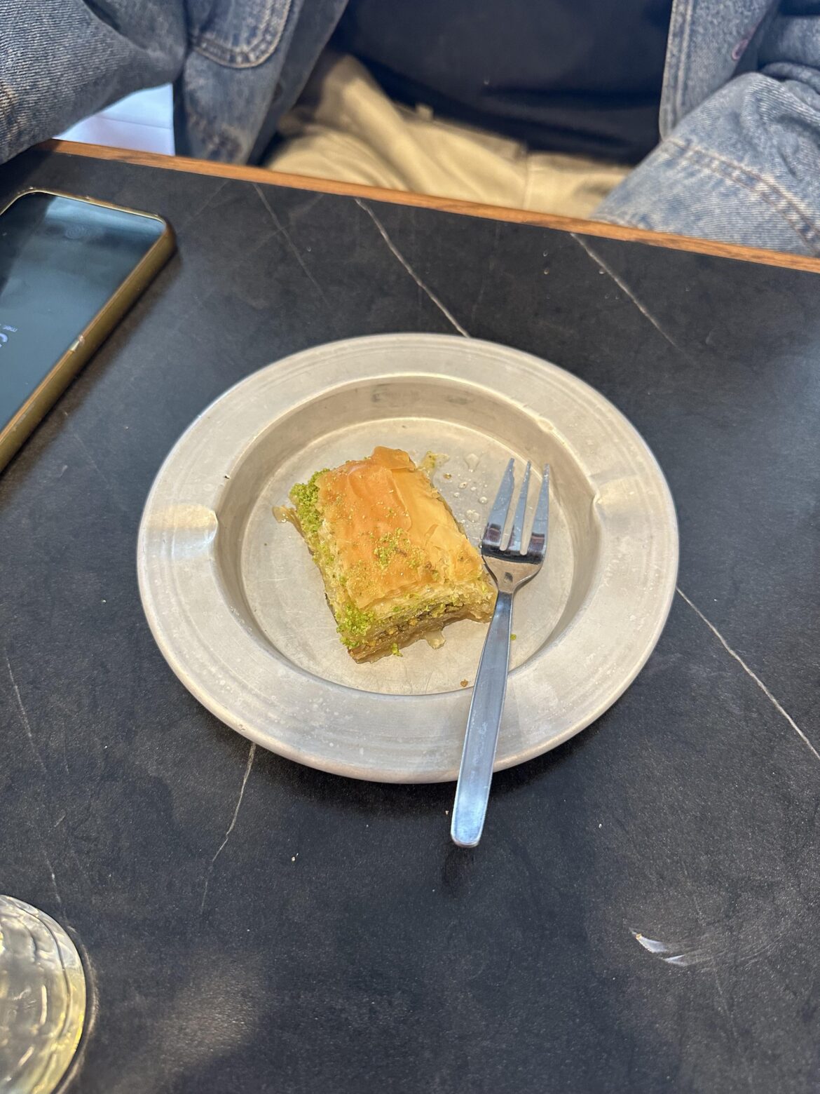 Baklava in an ashtray