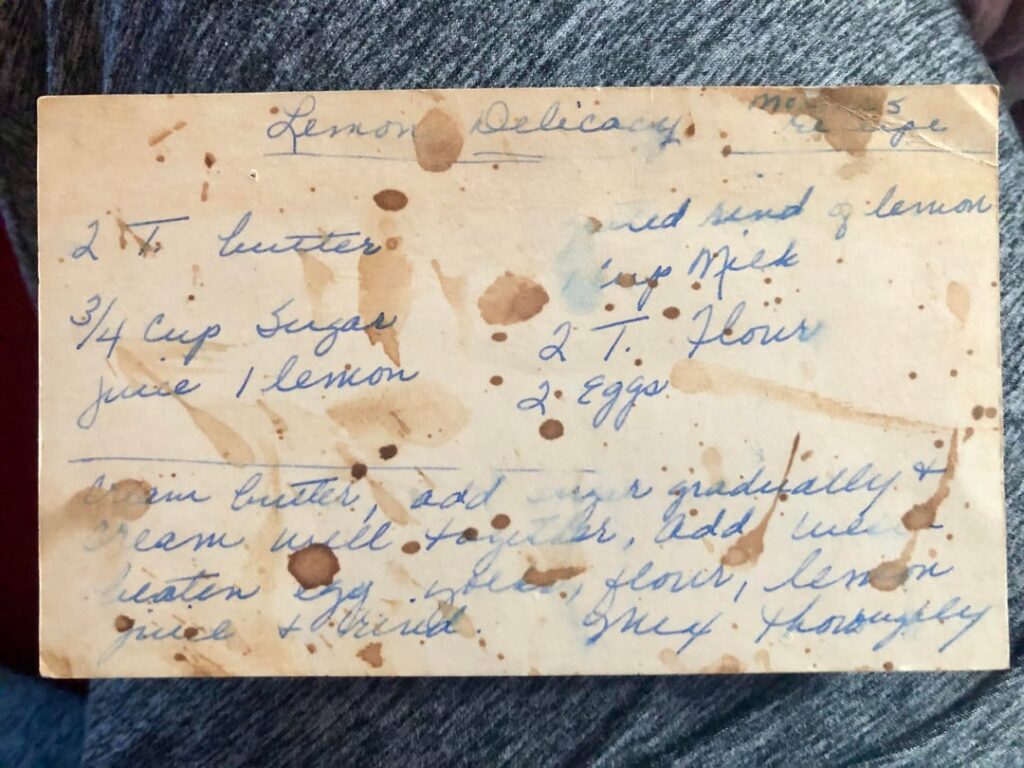 A couple old recipes found in a Lustroware recipe box