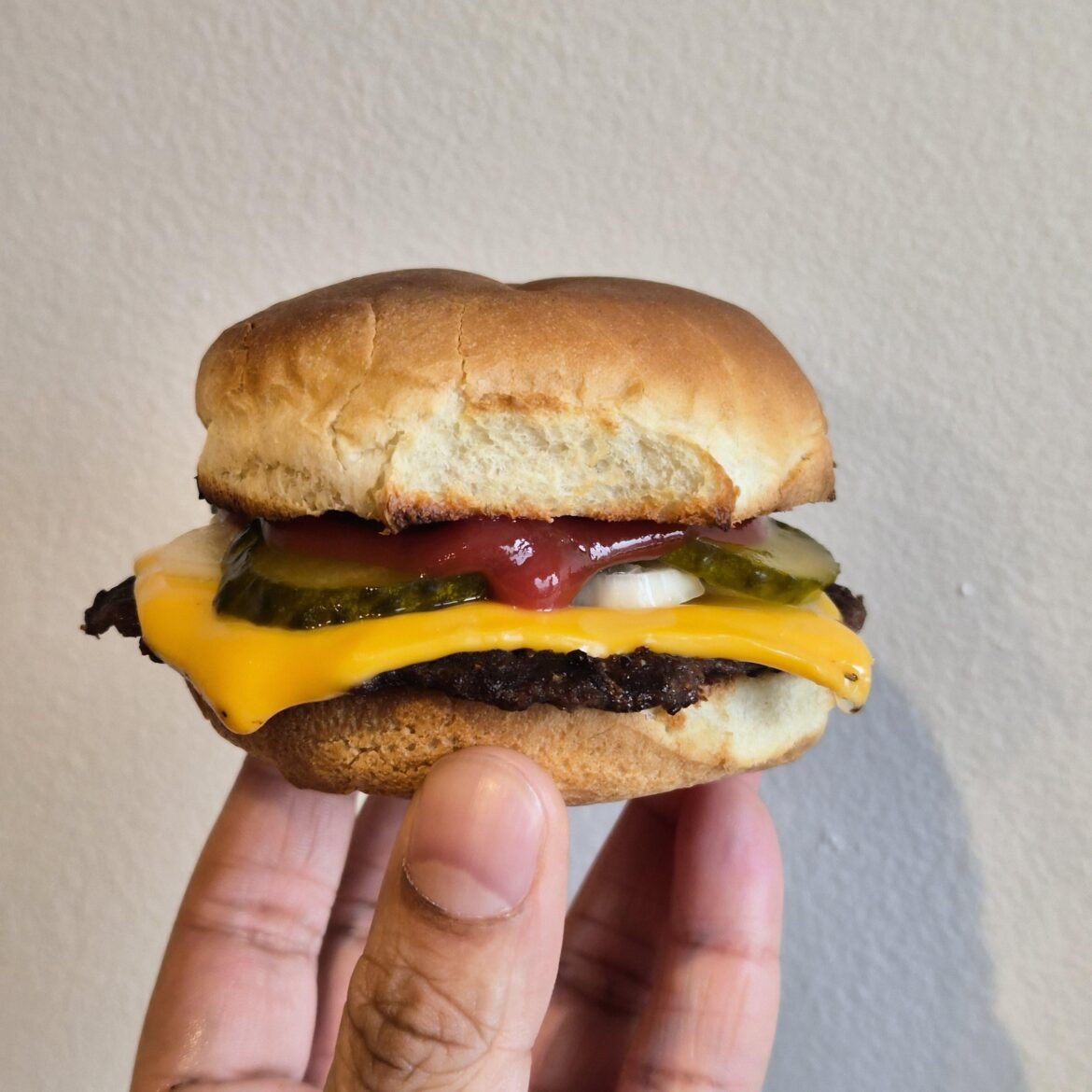 Homemade cheeseburger