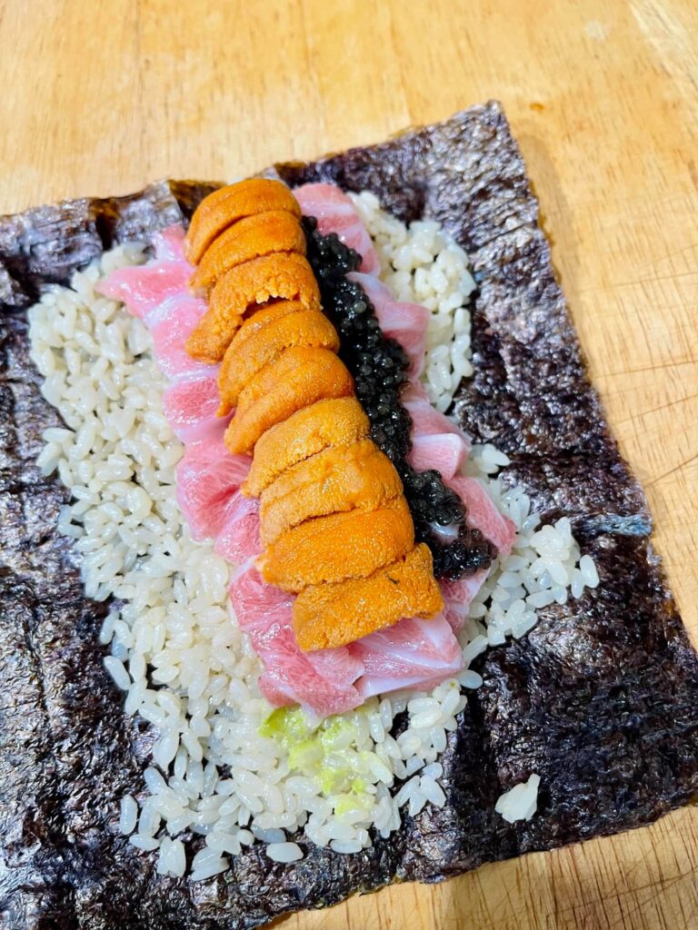 Nagasaki Otoro, Uni & Caviar little maki for lunch.