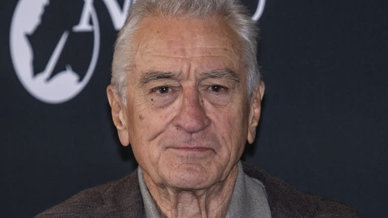 Robert De Niro smirks on red carpet