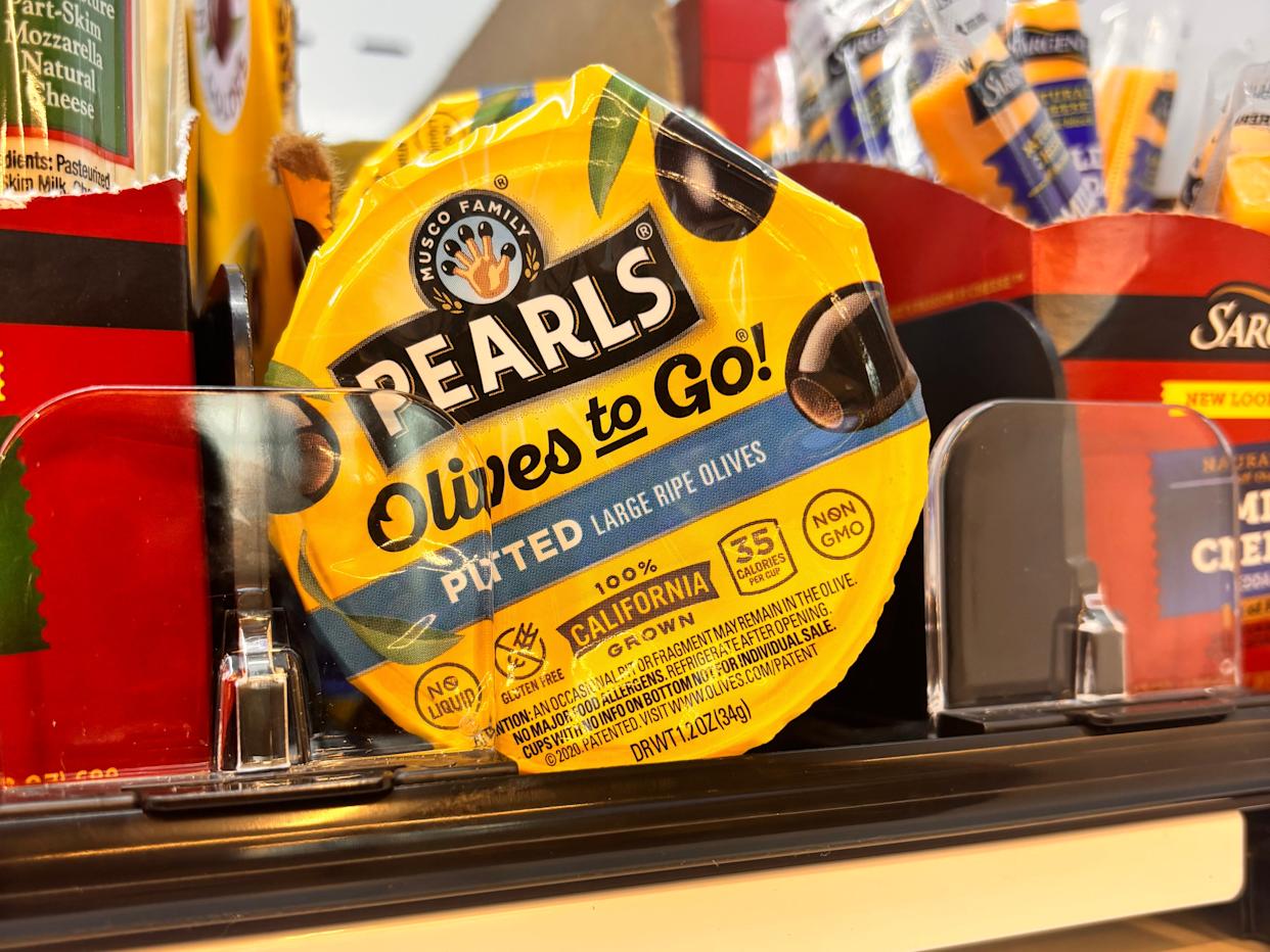 container of black olives