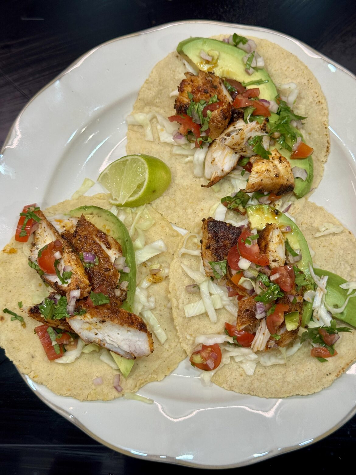 Fish tacos (blackened style)