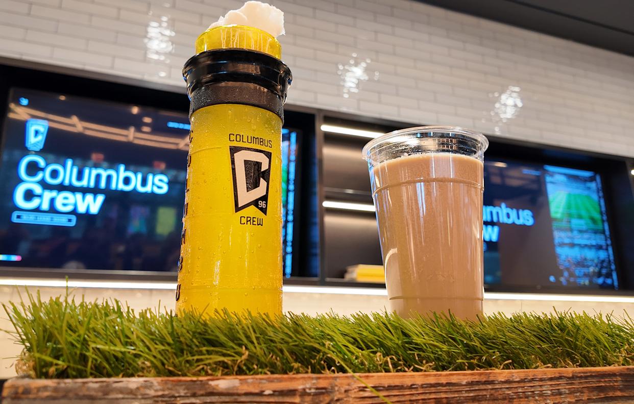 A Smokestack Cocktail will be available for Columbus Crew fans attending games at ScottsMiracle-Gro Field this season. It was one of the food displays at a media event Mar 5, 2026 to promote new food options for Columbus Crew fans eating at ScottsMiracle-Gro Field this season.