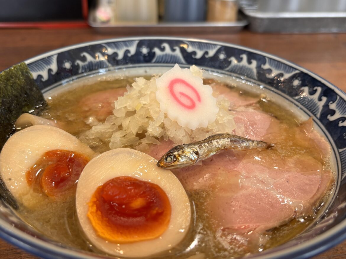 [I ate] Intense Niboshi (Dried Sardine) Ramen with a perfectly marinated egg. Found this gem in Habikino, Osaka!